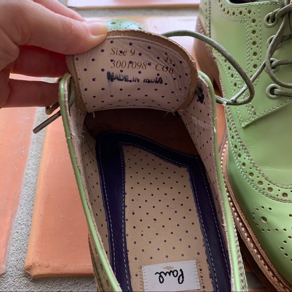 Paul Smith Men’s Leather Green Lace-Up Dress Shoes - Picture 8 of 9